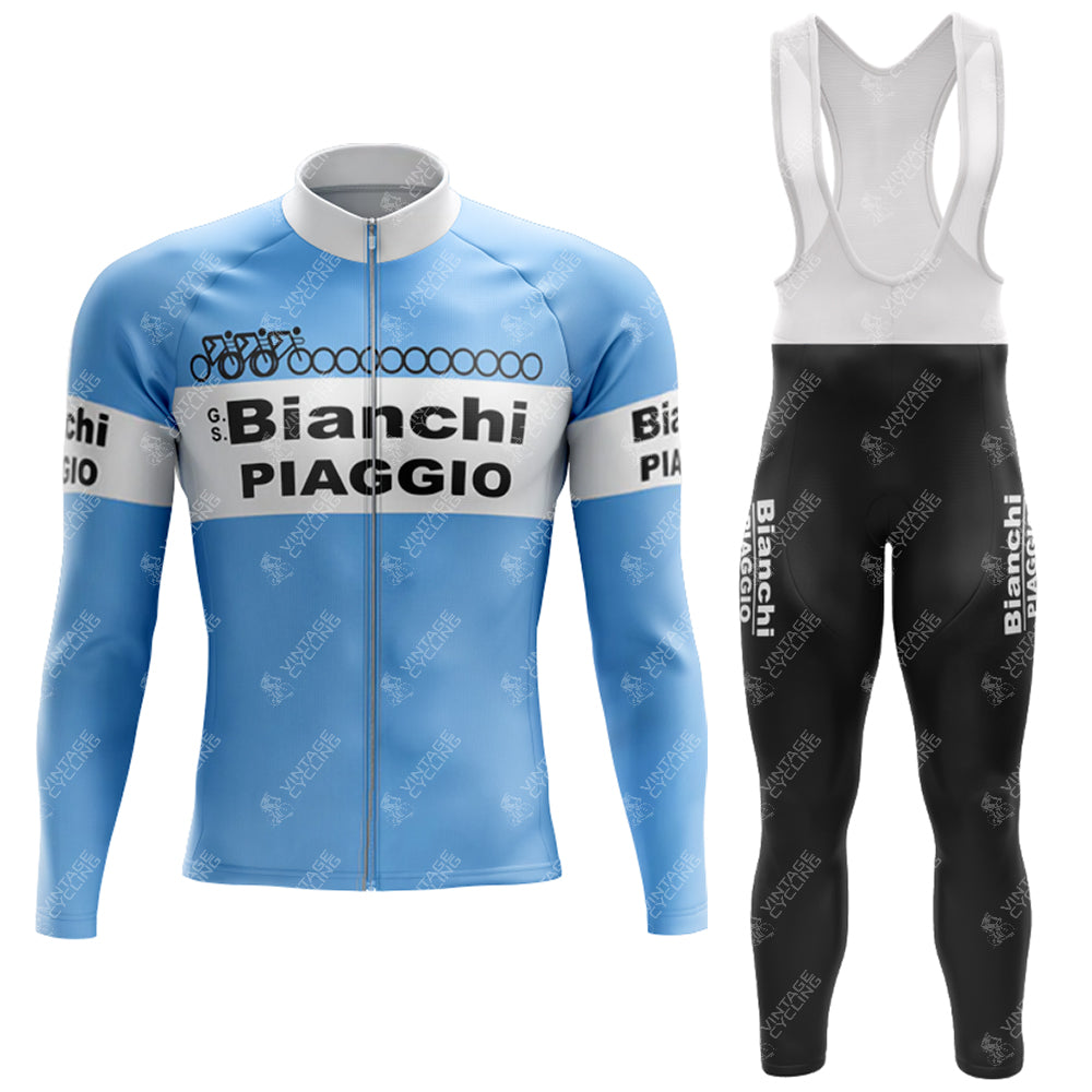 1983 Bianchi Retro Long Sleeve Cycling Set (With Fleece Option