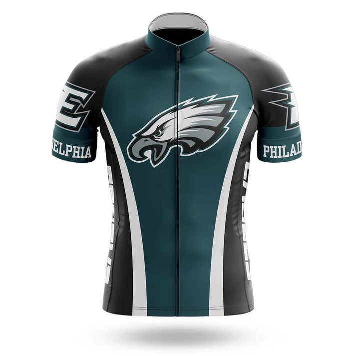 The Red Badgers Short Sleeve Cycling Set features a retro design with the team’s logo on the front, team colors in red and white, “Red Badgers” text on the sleeves, and customizable sizing for a perfect fit for every fan.