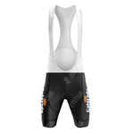 The Gazzola Retro Short Sleeve Cycling Set includes a bib with a white mesh upper and black lower section, enhanced by white logos, providing an ideal match for various-sized jerseys and shorts for a complete cycling look.