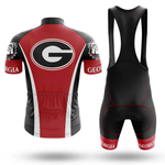 A U.S. Army Veteran Short Sleeve Cycling Set featuring a breathable jersey and matching bib shorts, both labeled "U.S. Army" on the sleeves and leg bands. Front and back views are shown.