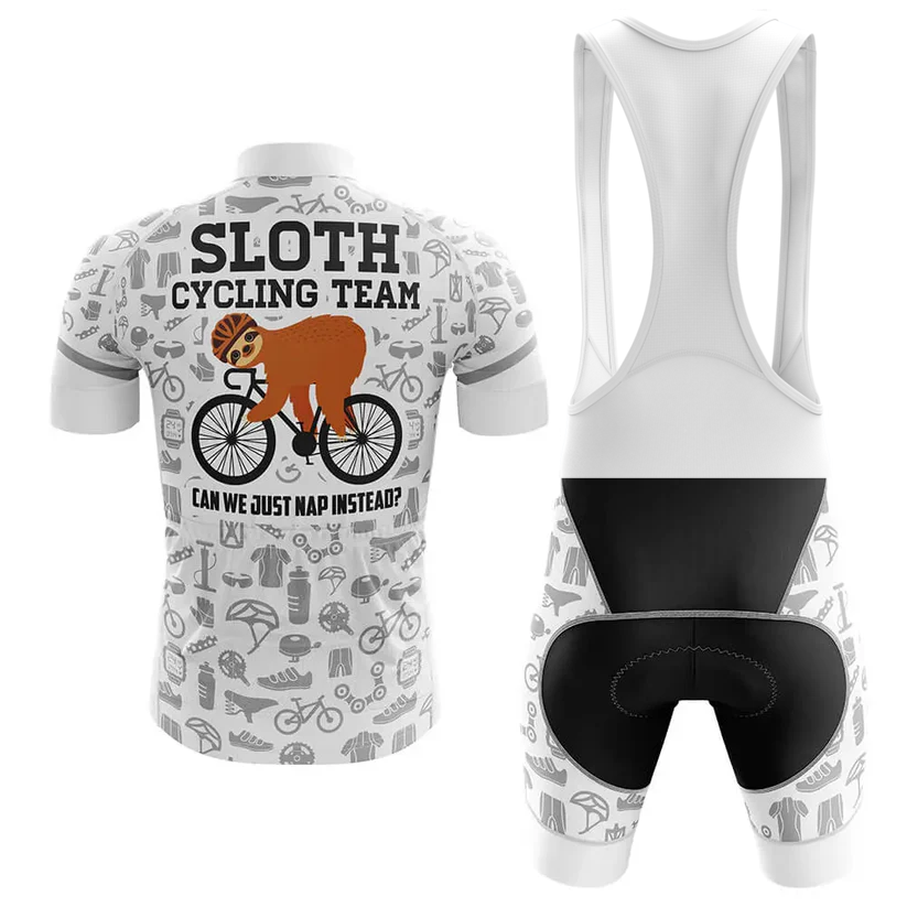 U.S. Air Force Men Short Sleeve Cycling Set—features distinctive gear graphics for a fun cycling look, perfect for men seeking a unique and comfortable jersey and bib shorts combination for their rides.