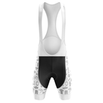 The U.S. Air Force Men Short Sleeve Cycling Set features cycling bib shorts with a white top, black center panel, and gray cycling icons on the sides—delivering unique style and performance for any ride.