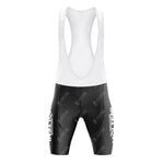The Molteni Alimentari Retro Cycling Jersey Set includes cycling bib shorts with a white upper, black lower half, and branded white leg text. The gel seat pad ensures comfort, making them ideal companions to the retro jersey.