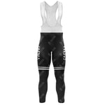 The FAEMA Black Retro Long Sleeve Cycling Set, featuring a white upper with Faema and sleek white stripes on a black lower section, includes a Fleece Option for added warmth in cooler weather without compromising performance.