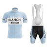 Bianchi Blau Retro Kurzarm Radfahren Set