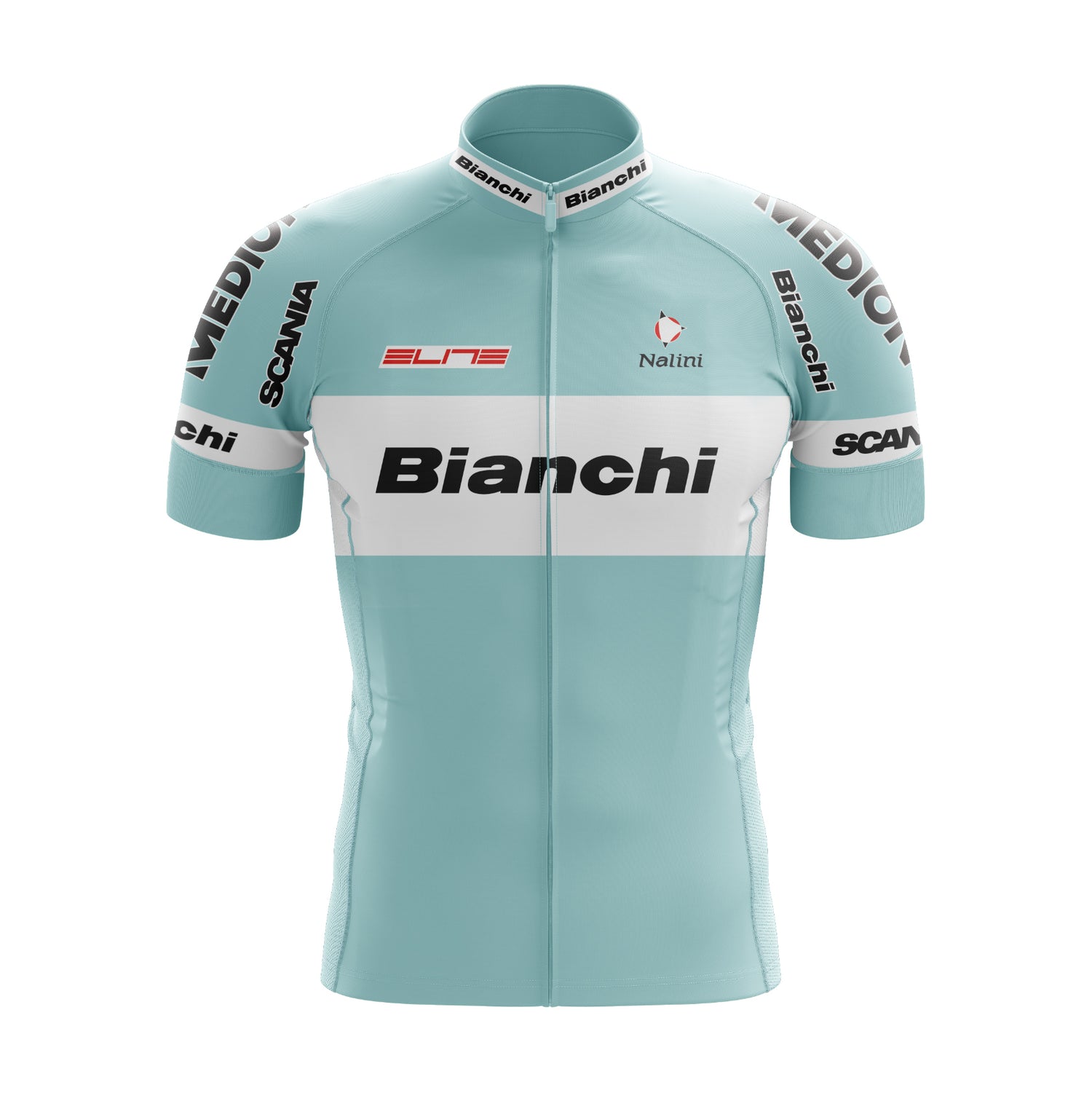 Bianchi Grey Green Retro Short Sleeve Cycling Set