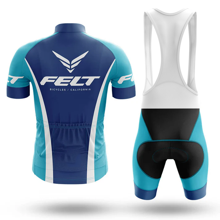 A Sugar Skull Men Short Sleeve Cycling Set features a distinctive design with a matching jersey and performance bib shorts, both shown from the back for a sleek, athletic look.