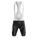 The PDM ULTIMA Retro Short Sleeve Cycling Sets bib shorts feature a white upper and black lower with VINTAGE CYCLING and LONG logos on the legs, offering padded support and a lightweight, breathable design for maximum comfort on every ride.