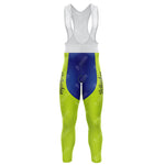 The 1989 ADR Retro Long Sleeve Cycling Set features premium blue and yellow bib tights, with white mesh top. The blue front is flanked by yellow panels, and Ballacia in cursive on the legs. Available with a cozy fleece option for cooler rides.