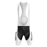 The SCIC Retro Short Sleeve Cycling Set showcases a front view with bib shorts featuring white shoulder straps, black shorts, and the word Reynolds vertically on the sides, all with a sleek aerodynamic design for optimal performance.