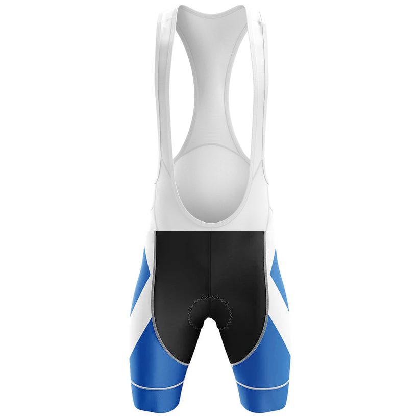 The Specialized V1 Men Short Sleeve Cycling Set includes bib shorts with white straps, a black seat, and blue-white leg panels—ideal for matching your favorite Chicago flag cycling jersey for a coordinated ride.