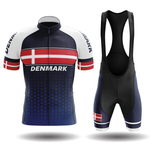 U.S. Airborne Men Short Sleeve Cycling Set features a blue performance jersey with red and white U.S. Airborne design and matching accents. Coordinating bib shorts complete the sleek, unified look.
