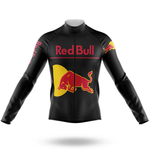 The Retro Beer Riding Club Men Long Sleeve Cycling Jersey in black features a bold beer-themed design, moisture-wicking fabric, and is shown on a plain white background.