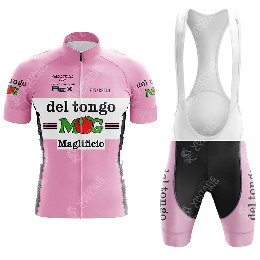 The St Raphael Geminiani Retro Short Sleeve Cycling Set features a vintage jersey and matching bib shorts, both with classic accents and authentic team branding for a true retro look.