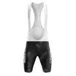 The PDM ULTIMA Retro Short Sleeve Cycling Sets bib shorts feature a white upper and black lower with VINTAGE CYCLING and LONG logos on the legs, offering padded support and a lightweight, breathable design for maximum comfort on every ride.