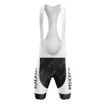 The white and black cycling bib shorts with the PEUGEOT logo offer a retro vibe, coordinating perfectly with the PEUGEOT White Black Retro Short Sleeve Cycling Set. A mesh back panel ensures optimal ventilation for an improved ride experience.