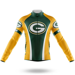 A Red Bull Long Sleeve Cycling Jersey featuring the Red Bull logo on the front and sleeves, with bold color blocks for a retro cycling jersey look, displayed on a white background.