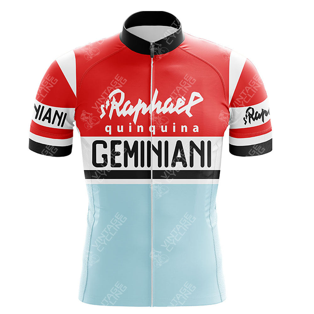 The Mercatone Uno Retro Short Sleeve Cycling Set is a retro cycling jersey featuring distinctive team-inspired colors and classic branding details across the front and sleeves, perfect for fans of vintage cycling style.