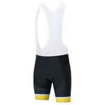 The Dont Stop Riding Cycling Jersey Set includes bib shorts crafted from lightweight polyester with white shoulder straps and black shorts. It features yellow and light blue stripes near the hem, offering comfort and breathability while perfectly matching your cycling ensemble.