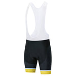 The Dont Stop Riding Cycling Jersey Set includes bib shorts crafted from lightweight polyester with white shoulder straps and black shorts. It features yellow and light blue stripes near the hem, offering comfort and breathability while perfectly matching your cycling ensemble.
