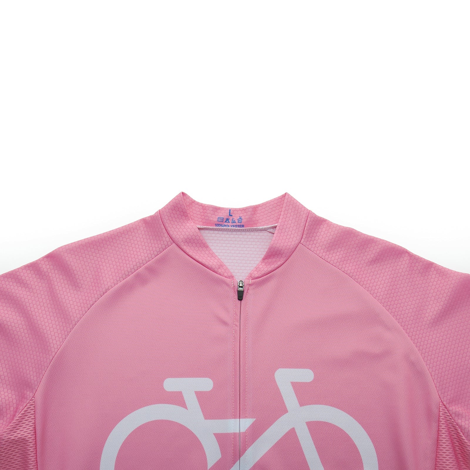Set di maglie da ciclismo rosa con logo bici 