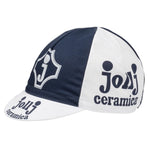 The Jollj Ceramica Retro Cycling Cap showcases a classic design with alternating black and white panels, featuring a shield logo and Jollj Ceramica text on the sides and brim.