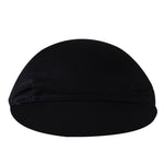 The Tour de France Cycling Cap is a black, round cap with a slightly shiny finish and a front visor. Its seamless, breathable mesh design is ideal for casual or sporty looks, reminiscent of Tour de France styles.