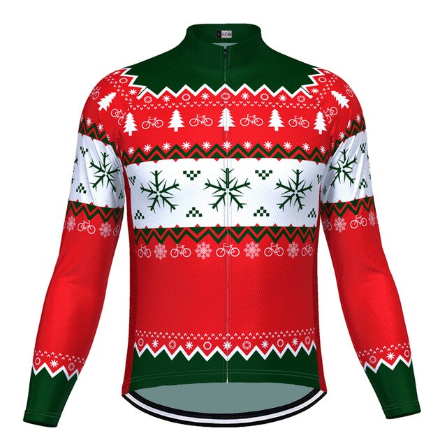 Christmas Jumper-Themed Cycling Jersey (with Fleece Lining)