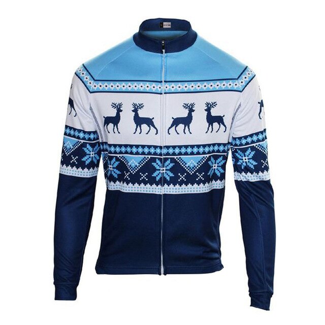 Christmas Jumper-Themed Cycling Jersey (with Fleece Lining)