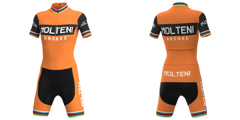 Women's Molteni Orange Retro Cycling Jersey Set