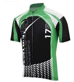 The Guinness 1759 Cycling Jersey is a lightweight, short-sleeved polyester jersey in green, black, and white. It features bold text with the number 1759 in white on the front, geometric patterns, and a zipper, all echoing a beer-themed design.